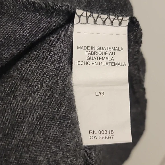 Lucky Brand T-Shirt Tee Men's Large Charcoal Gray Short Sleeve Spades Casual - Picture 9 of 10